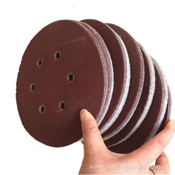 150mm aluminum oxide red sanding disc 6 holes